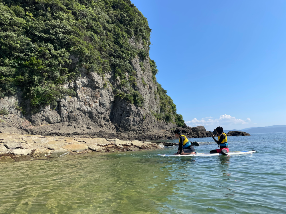 海水浴と一緒にサップも楽しめる